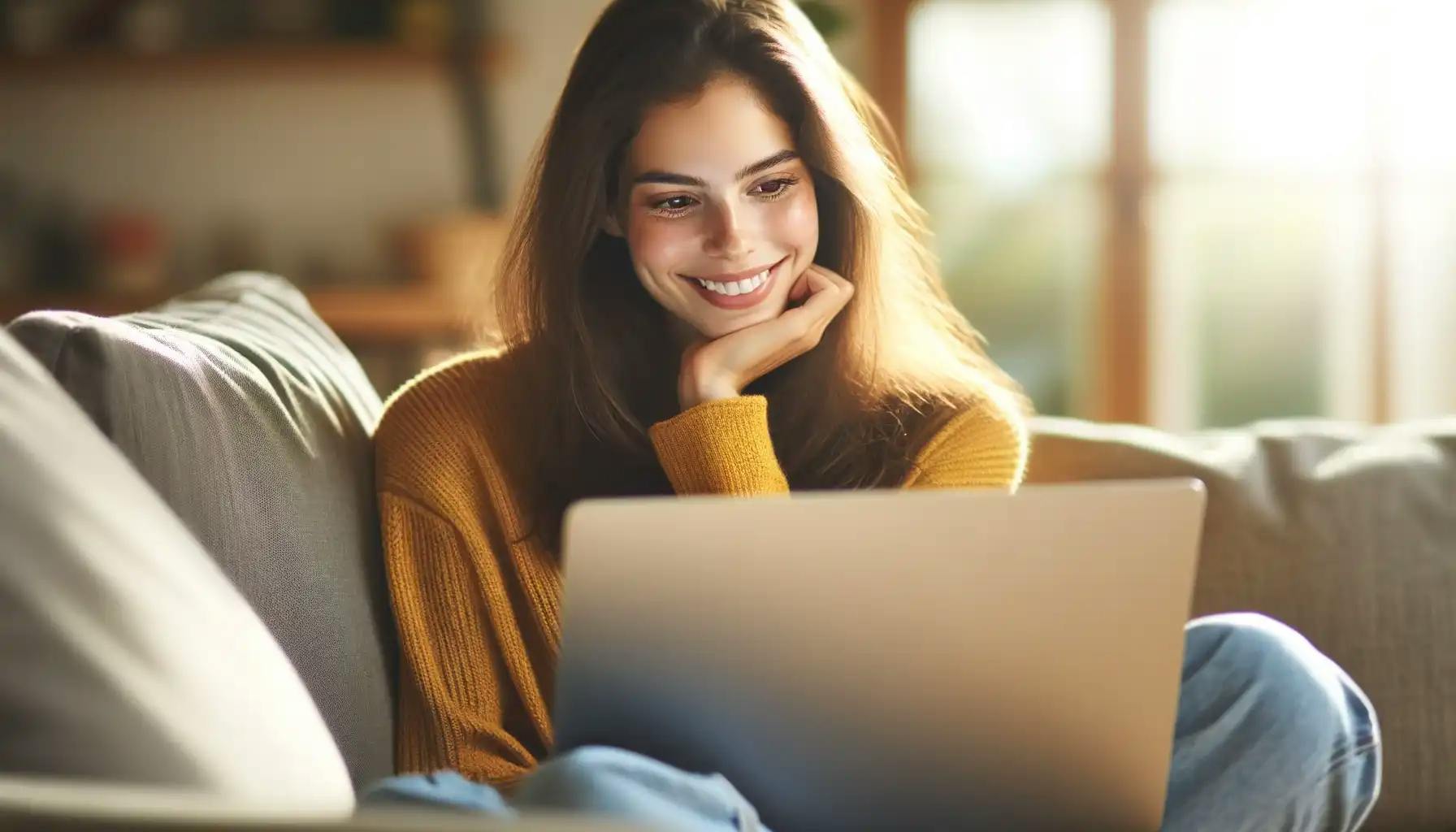 Woman Enjoying a Well Designed Website